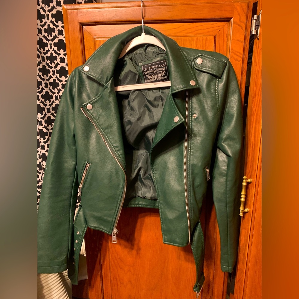 Faux Leather Levi’s Jacket - Green XS